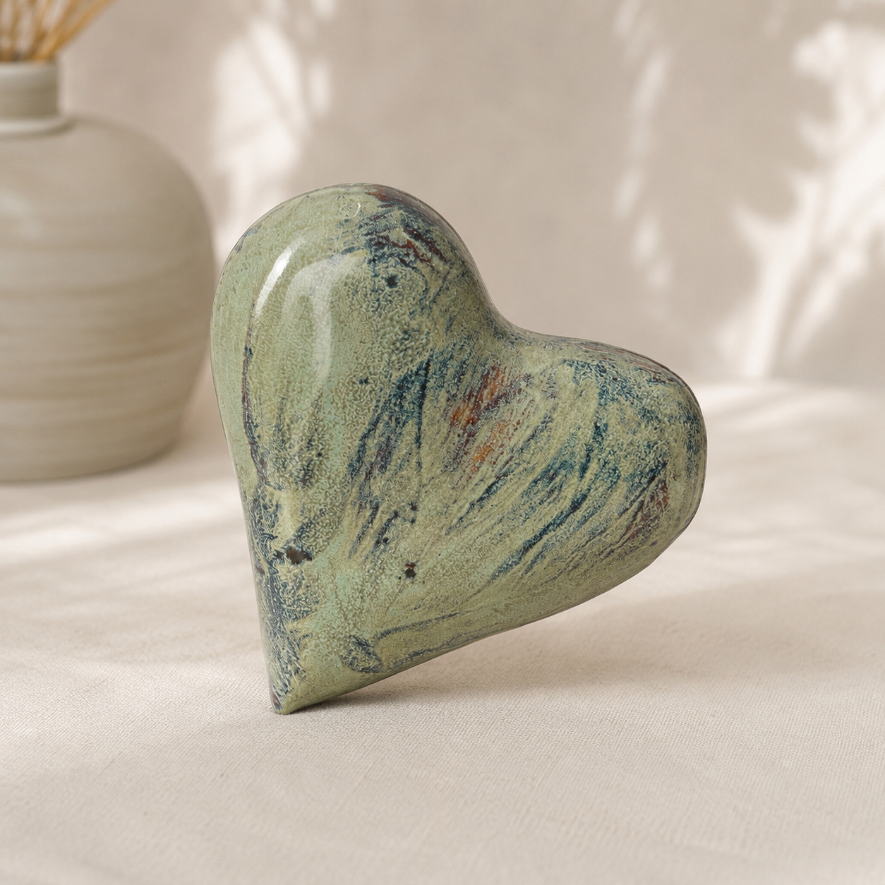 Corazón escultórico de cerámica – Bosque Mineral