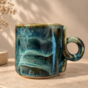 Taza escultórica de cerámica - Océano profundo